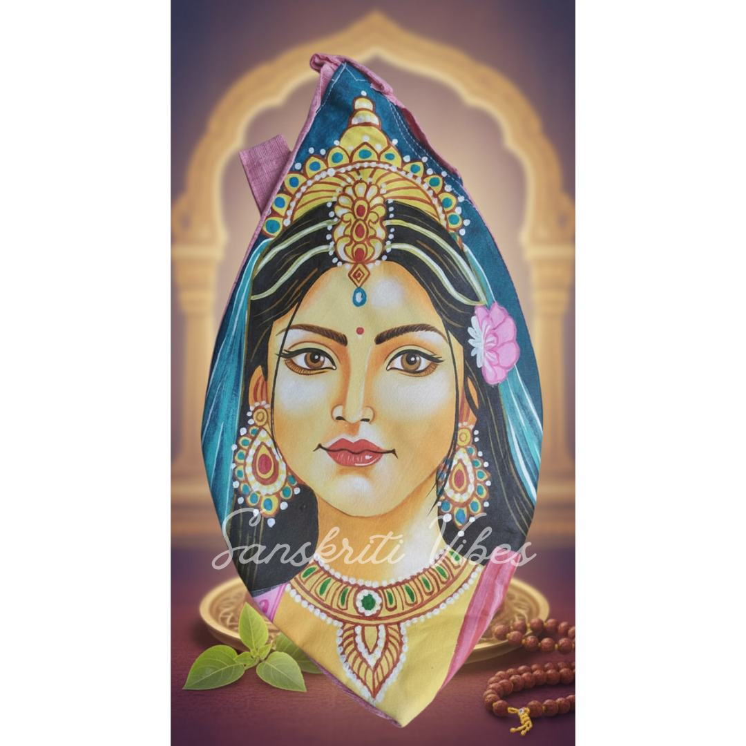 Vrindavan Maharani Shri Radha Rani Japa Gomukhi / Chant Bag – Premium Hand-Painted Cotton Bag - Retail Maharaj