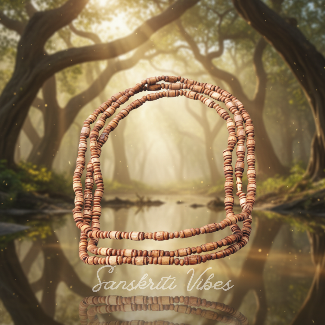 3 Round Original Tulsi Kanthi Mala – Fine Quality Tulsi Beads for Spiritual Practices and Devotion