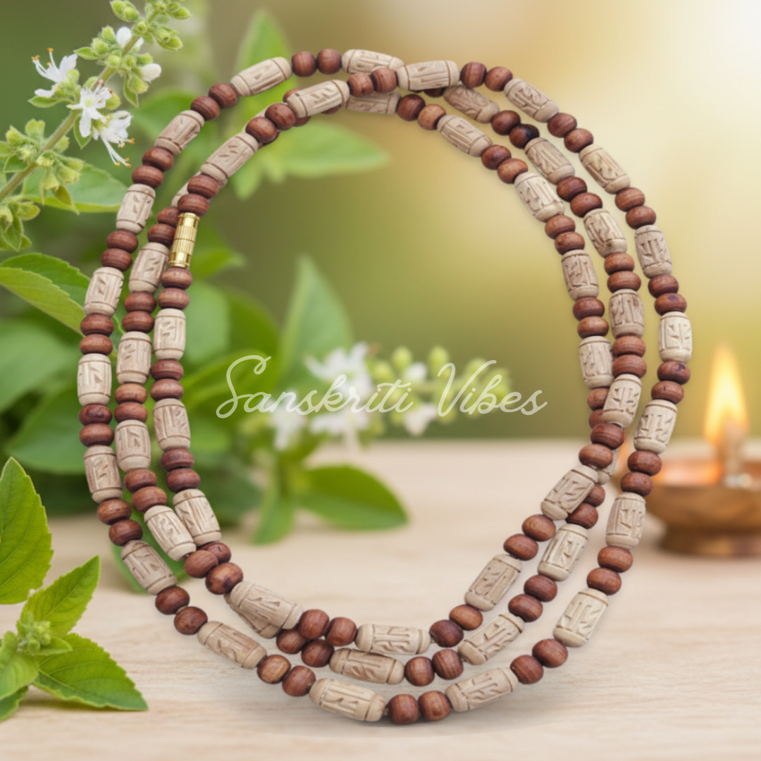 Tulsi Kanthi Mala - Three Round Barsane Wali Radha Naam for Devotion and Spiritual Practices