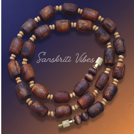 Dark Brown Tulsi Necklace, Tulsi Kanthi Mala – Premium Quality, Handcrafted - Retail Maharaj
