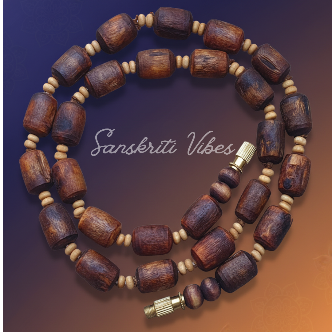 Dark Brown Tulsi Necklace, Tulsi Kanthi Mala – Premium Quality, Handcrafted - Retail Maharaj