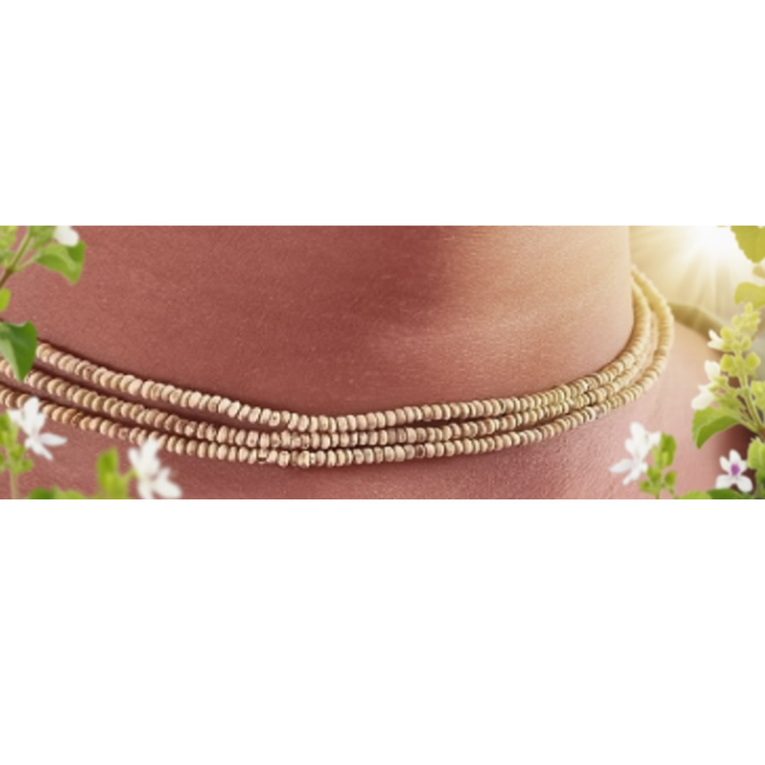 Super Fine Tiny Dark Tulsi Beads Three Round Kanthi Mala – Premium Quality for Spiritual Practices