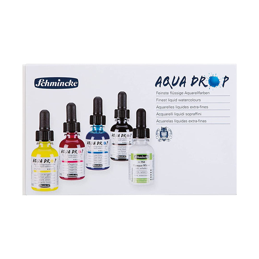 Schmincke Aqua Drop Liquid Watercolour Set Pigment Based Fluid Colours - Retail Maharaj