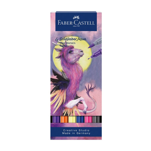 Faber Castell Goldfaber Aqua Dual Tip Watercolour Marker Set Brush and Fineliner