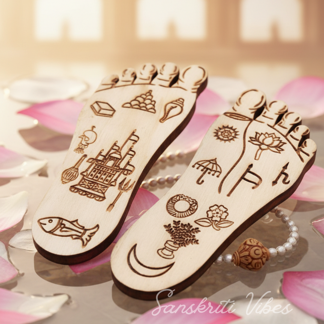 Shri Radha Charan Naam Sewa Neem Wood Idol – Handcrafted Statue for Home Temple