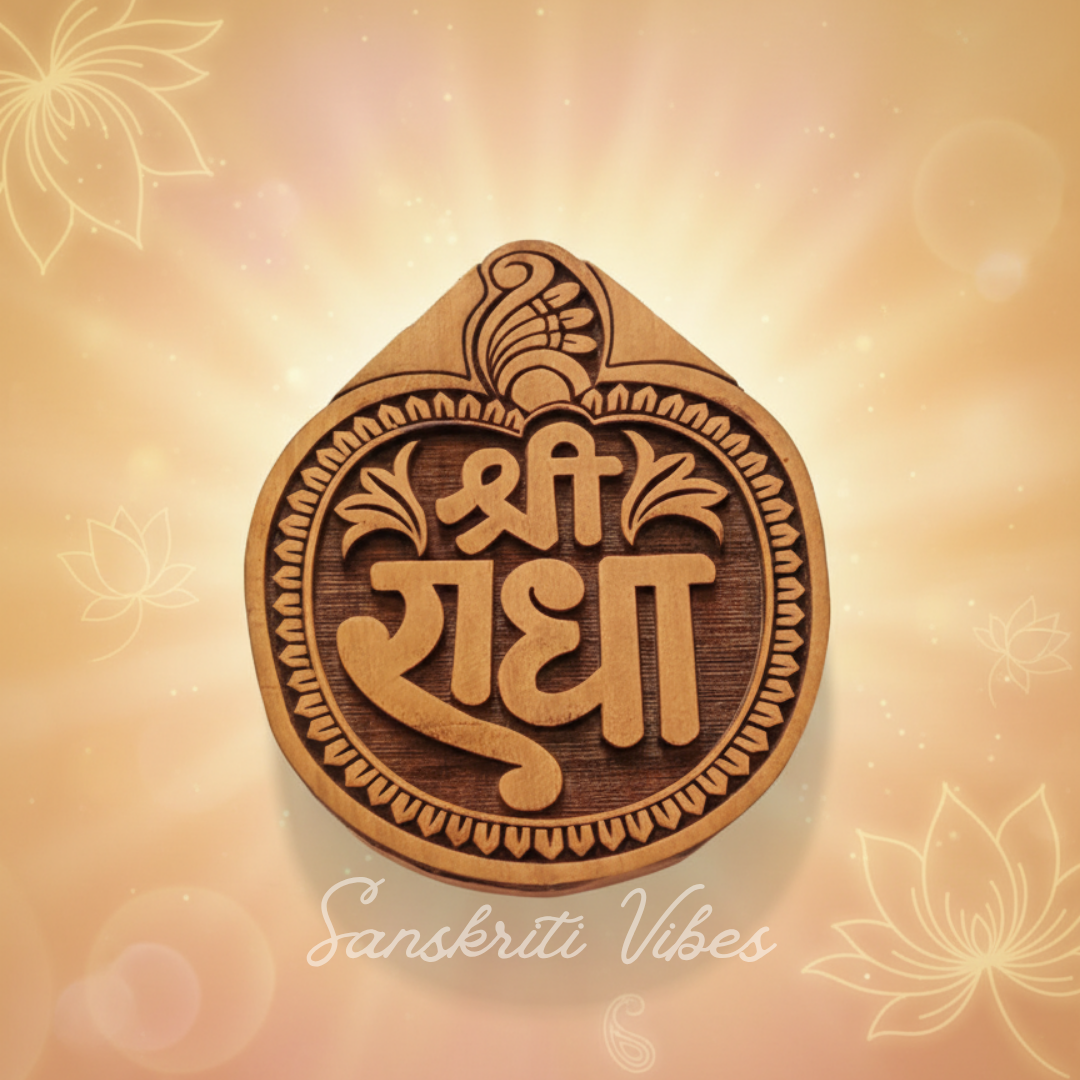 Shri Radha Kishori Naam Sewa Neem Wood Idol – Handcrafted Statue for Home Temple