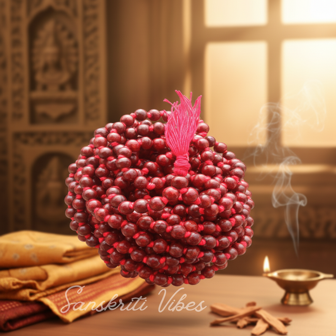 1008 Beads Original Sandalwood Japa Mala Red Sandalwood Mala 10 mm for Meditation Mantra Chanting Spiritual Healing