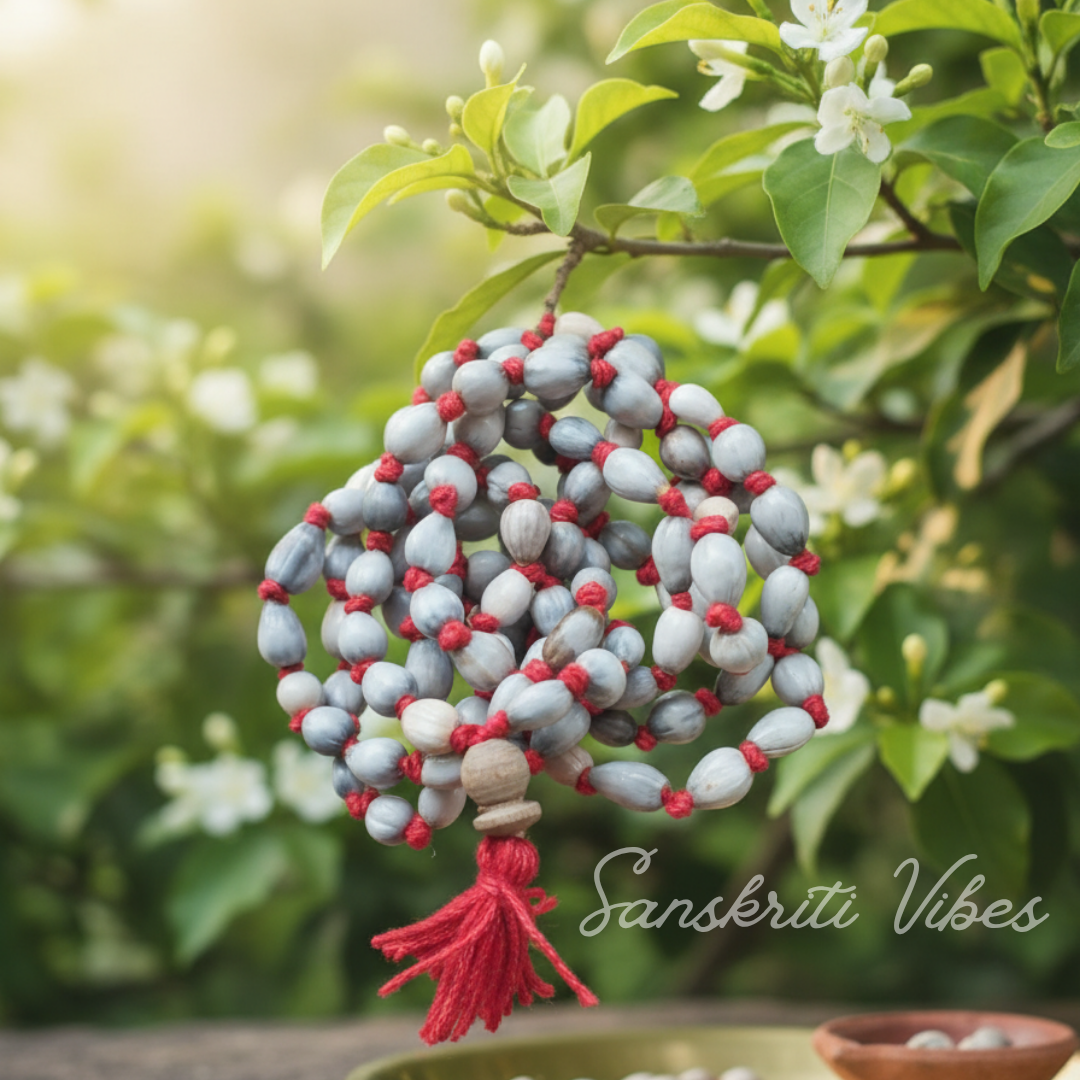 Vaijanti Seeds Mala 108+1 Beads Original Spiritual Jap Mala for Meditation and Wearing - Retail Maharaj