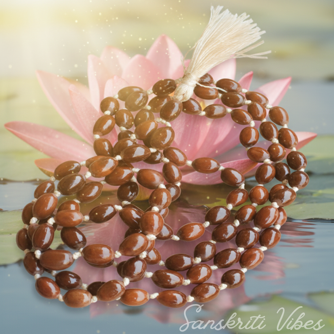 Original Kamal Gatta Mala Beautifully Designed – 108+1 Lotus Seed Beads - Retail Maharaj