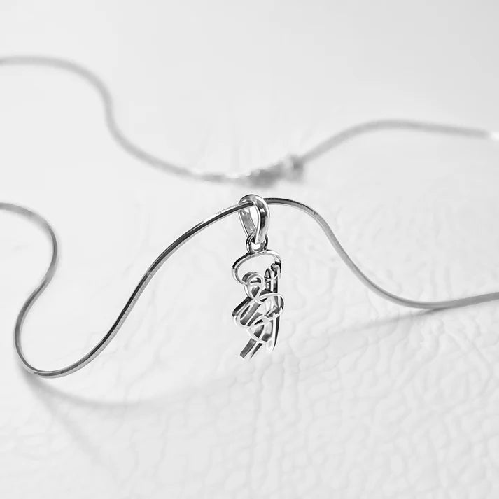 Sri Sri Silver Pendant With Chain - Retail Maharaj