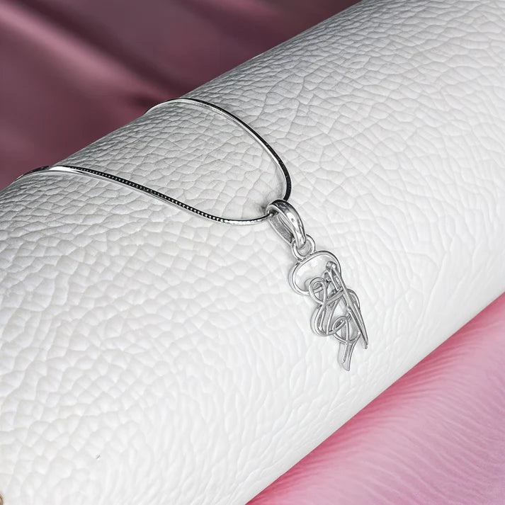 Sri Sri Silver Pendant With Chain - Retail Maharaj