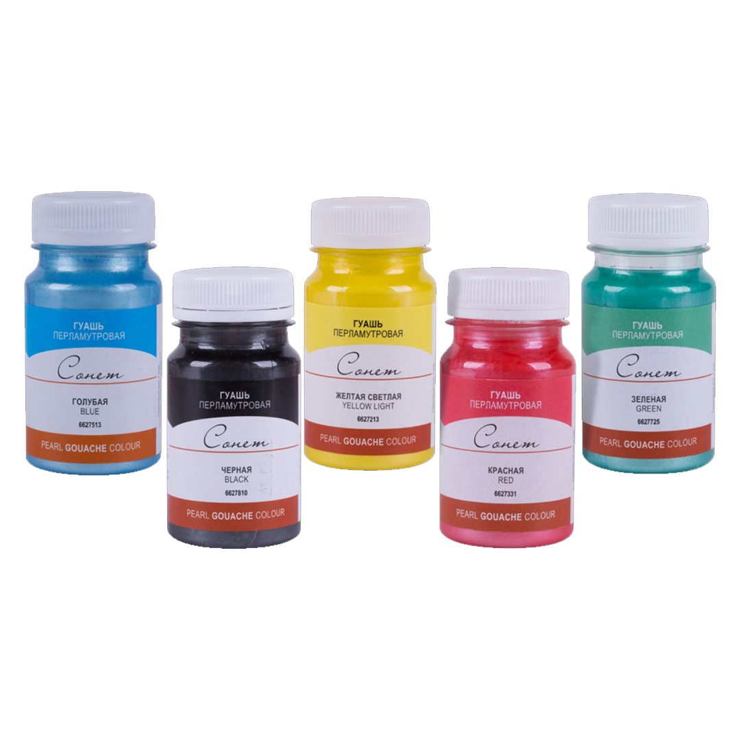 Sonnet Artists Pearls Gouache Colours 100 ml Soft Matte Pearlescent Paint for Decorative Art and Creative Illustration