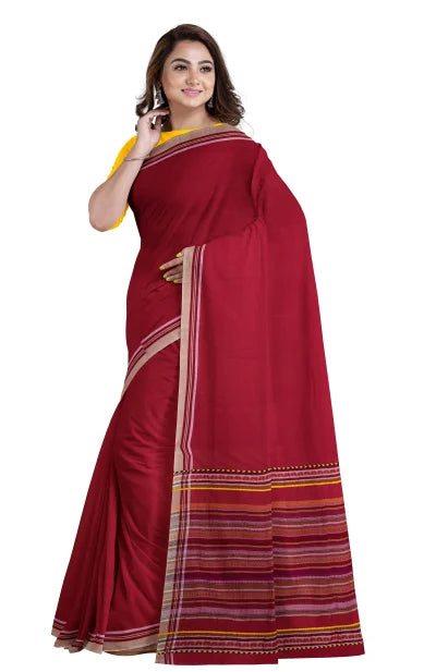 Tangail Cotton Saree – Red - Retail Maharaj