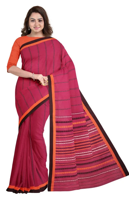 Begumpuri Cotton Saree – Magenta - Retail Maharaj