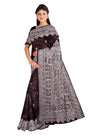 Kantha Silk Saree – Chocolate Brown - Retail Maharaj