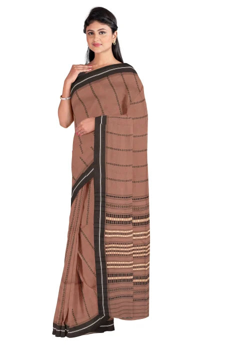 Begumpuri Cotton Saree – Chocolate Brown - Retail Maharaj