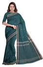 Handwoven Tangail Cotton Saree – Turquoise - Retail Maharaj