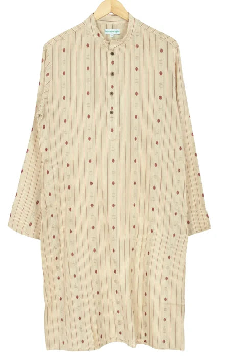 Cotton Viscose Kurta – Beige - Retail Maharaj