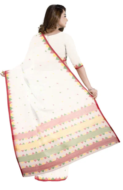 Tangail Cotton Saree – White - Retail Maharaj