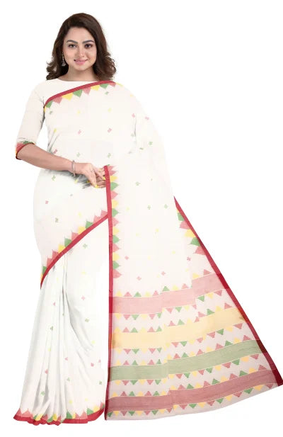 Tangail Cotton Saree – White - Retail Maharaj