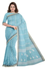 Handwoven Tangail Cotton Saree – Sky Blue - Retail Maharaj