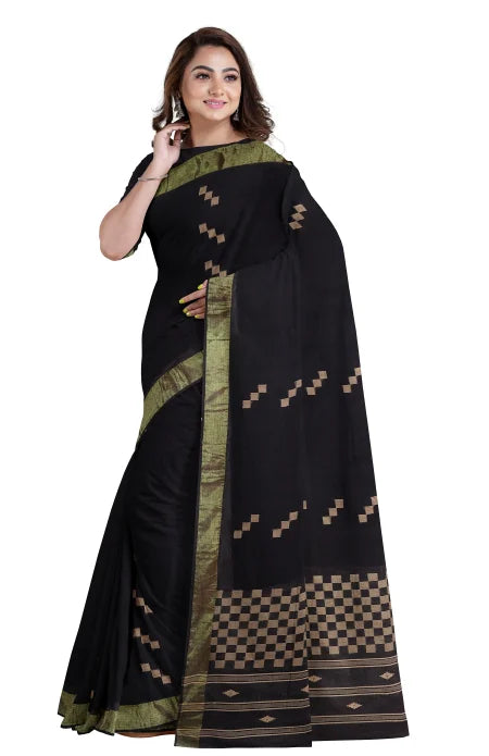 Tangail Cotton Saree – Black - Retail Maharaj
