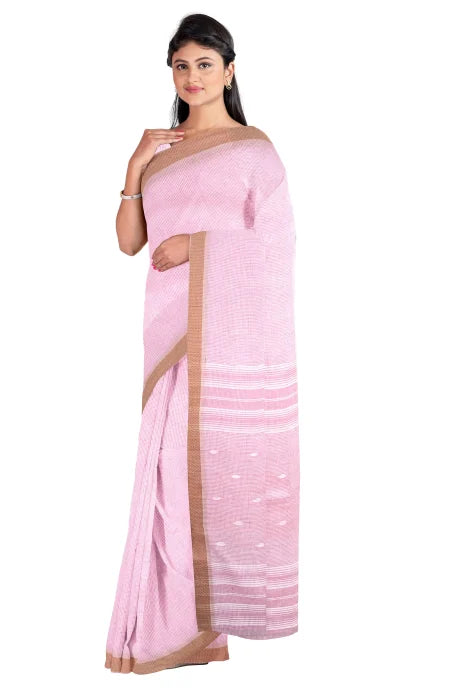 Tangail Cotton Saree – Blush Pink - Retail Maharaj