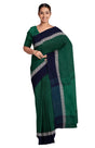 Handwoven Tangail Cotton Saree – Emerald Green - Retail Maharaj