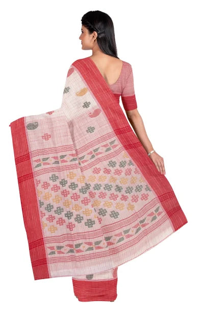 Handwoven Tangail Cotton Saree – Multi Colour - Retail Maharaj