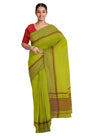Handwoven Dhaniakhali Cotton Saree – Green - Retail Maharaj