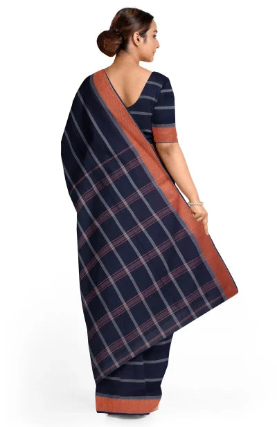 Santipuri Cotton Saree – Blue - Retail Maharaj