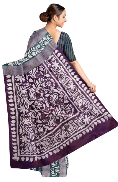 Kantha Silk Saree – Multi Colour - Retail Maharaj