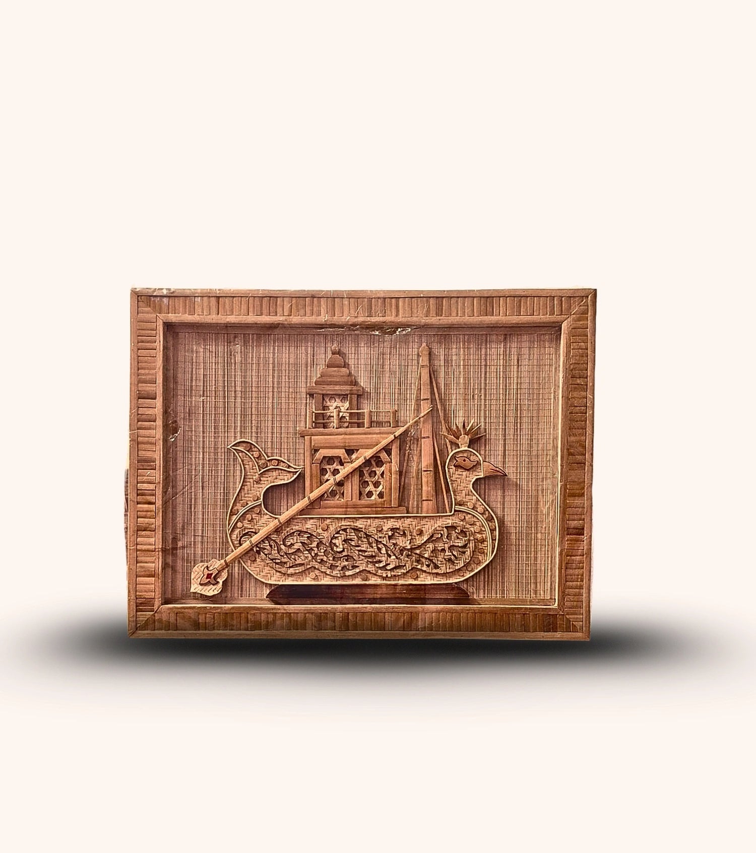 Tripura Handcrafted Bamboo Wall Art – Royal Boat Motif – Traditional Tripuri Bamboo Craft - Retail Maharaj