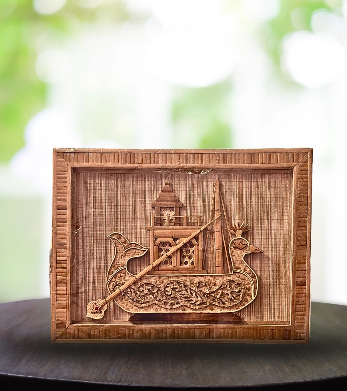 Tripura Handcrafted Bamboo Wall Art – Royal Boat Motif – Traditional Tripuri Bamboo Craft - Retail Maharaj