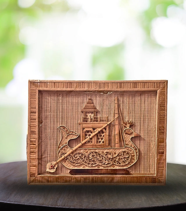 Tripura Handcrafted Bamboo Wall Art – Royal Boat Motif – Traditional Tripuri Bamboo Craft - Retail Maharaj