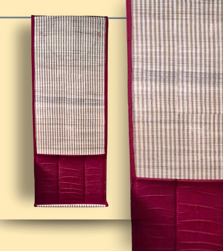 Tripura Handwoven Bamboo Window Blind with Fabric Panel – Eco-Friendly Room Divider & Sunshade - Retail Maharaj
