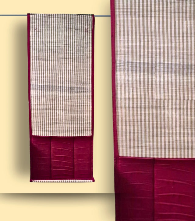 Tripura Handwoven Bamboo Window Blind with Fabric Panel – Eco-Friendly Room Divider & Sunshade - Retail Maharaj