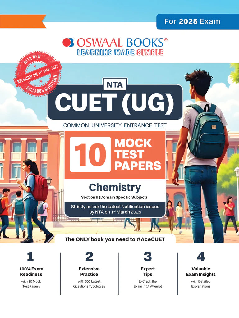 NTA CUET (UG) 10 Mock Test Papers | Section II Chemistry(For 2025 Exam) | With New Syllabus & Pattern Released on 1st March 2025 - Retail Maharaj