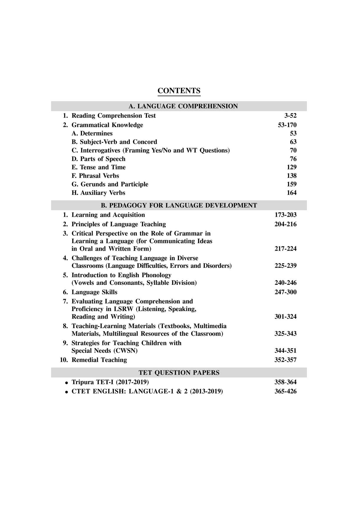 Tripura TET (I), CTET English (Elementary Level) - Retail Maharaj