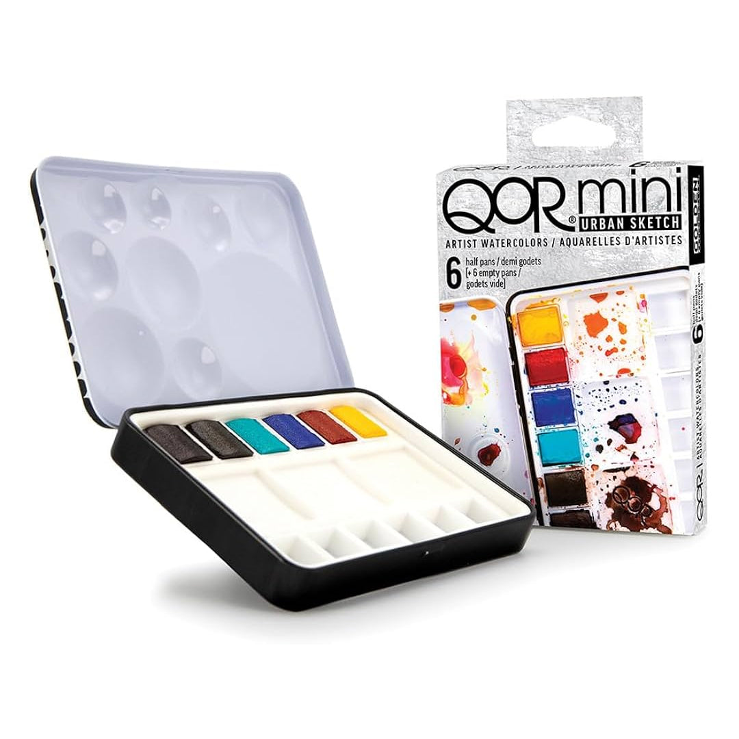QoR Mini Artist Watercolor Set of 6 – Intensity, Granulators, Urban Sketch and Reflective Series