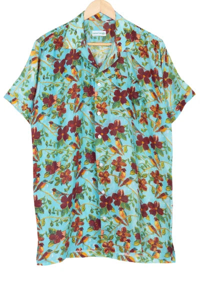 Printed Cotton Shirt – Blue - Retail Maharaj