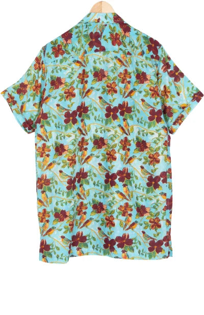 Printed Cotton Shirt – Blue - Retail Maharaj