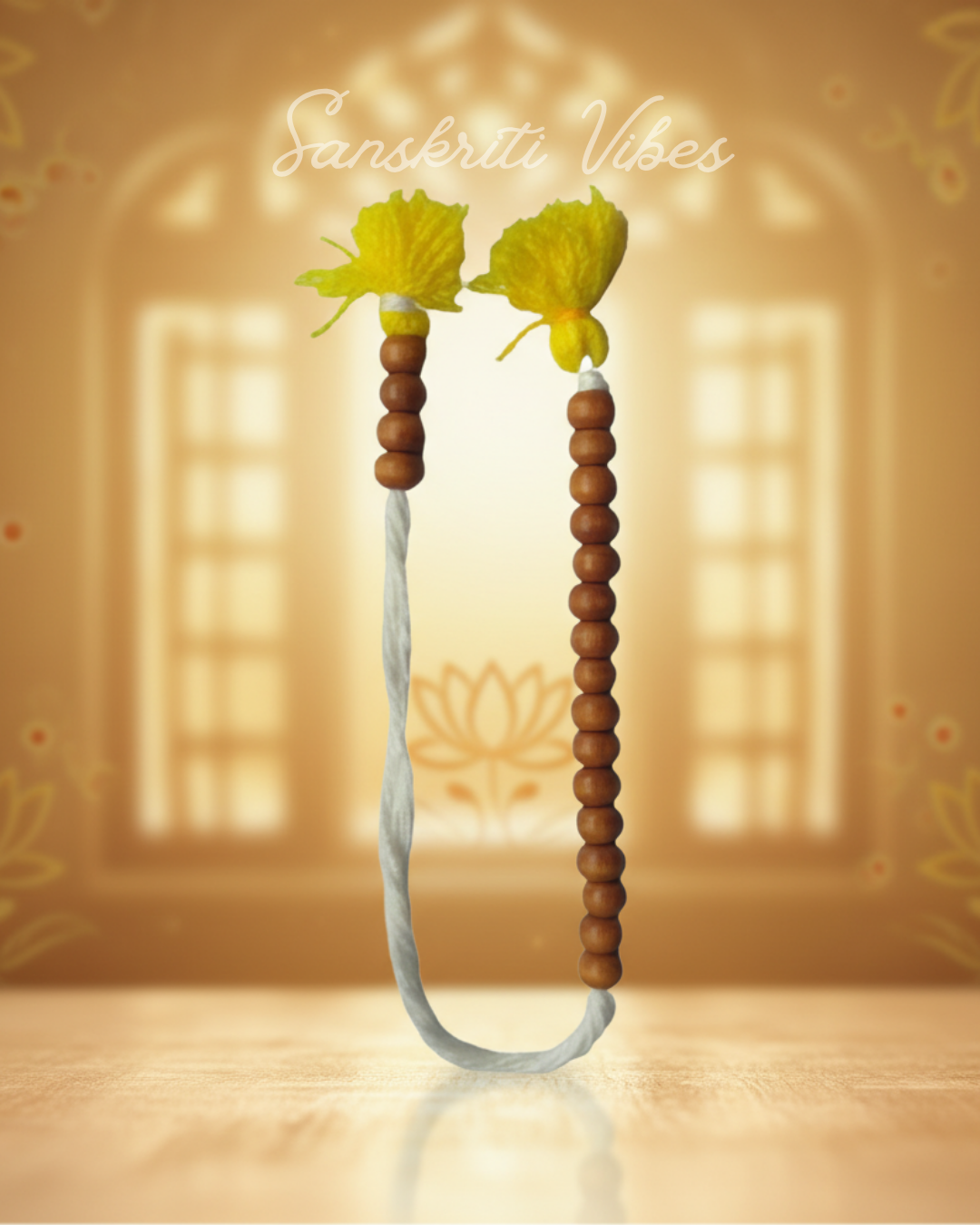 Counter Mala – 20-Bead Sakshi Mala with 7mm Wooden Beads for Japa, Meditation, and Chanting