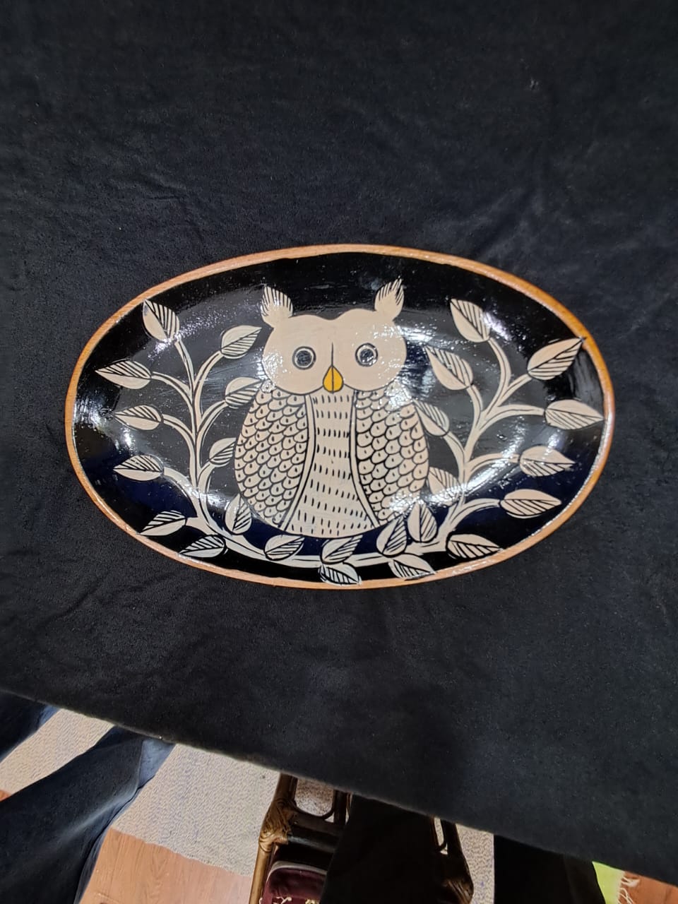 Night Watch – Oval Wooden Owl Tray - Retail Maharaj