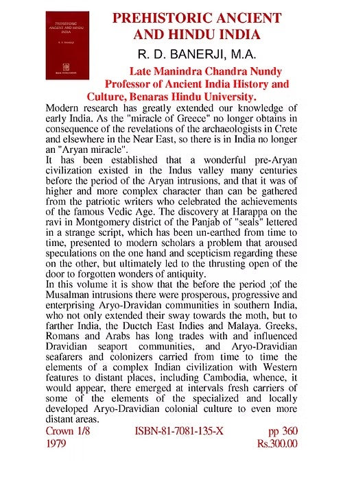PREHISTORIC ANCIENT AND HINDU INDIA - Retail Maharaj