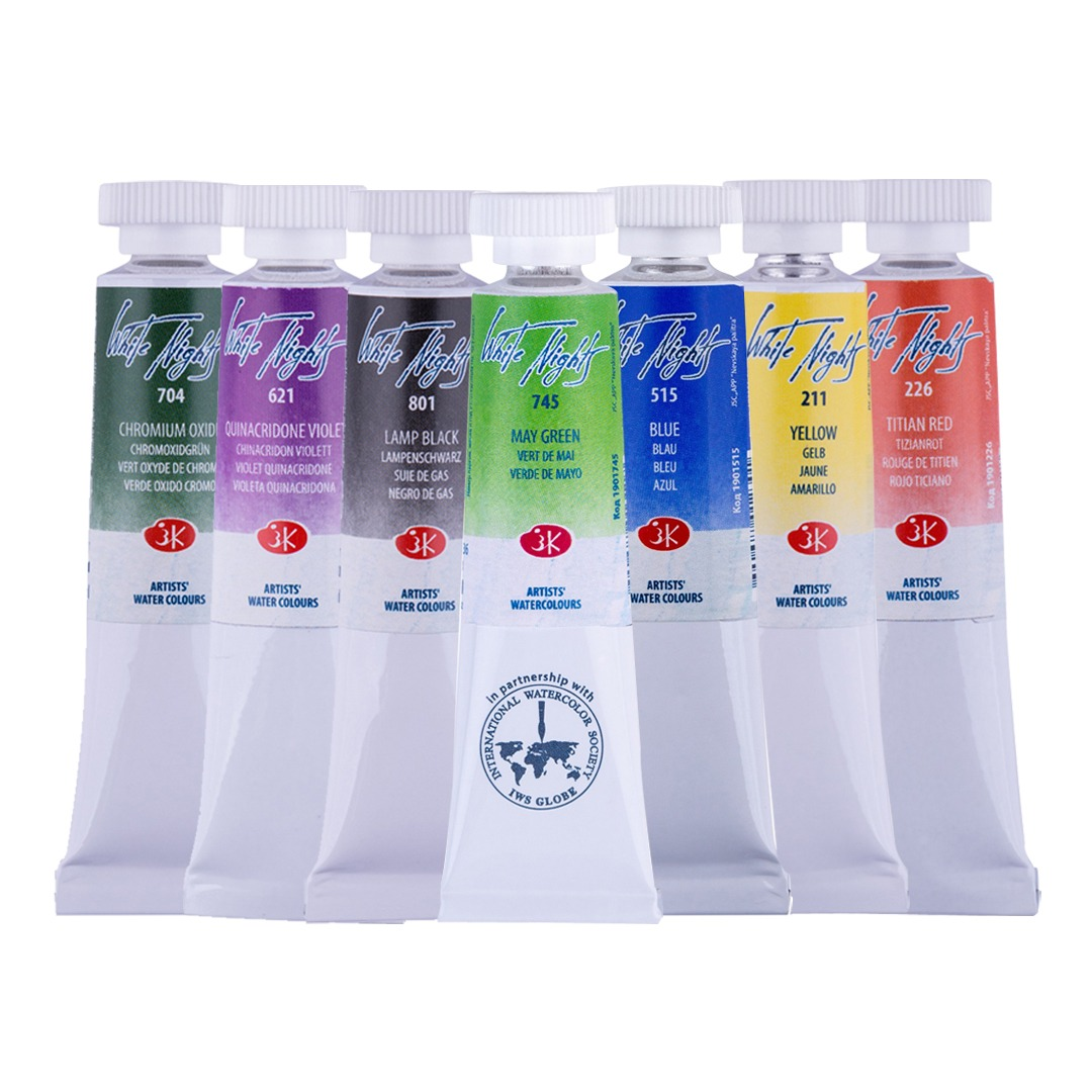 White Nights Artist Watercolour Tubes Basic Colours Open Stock