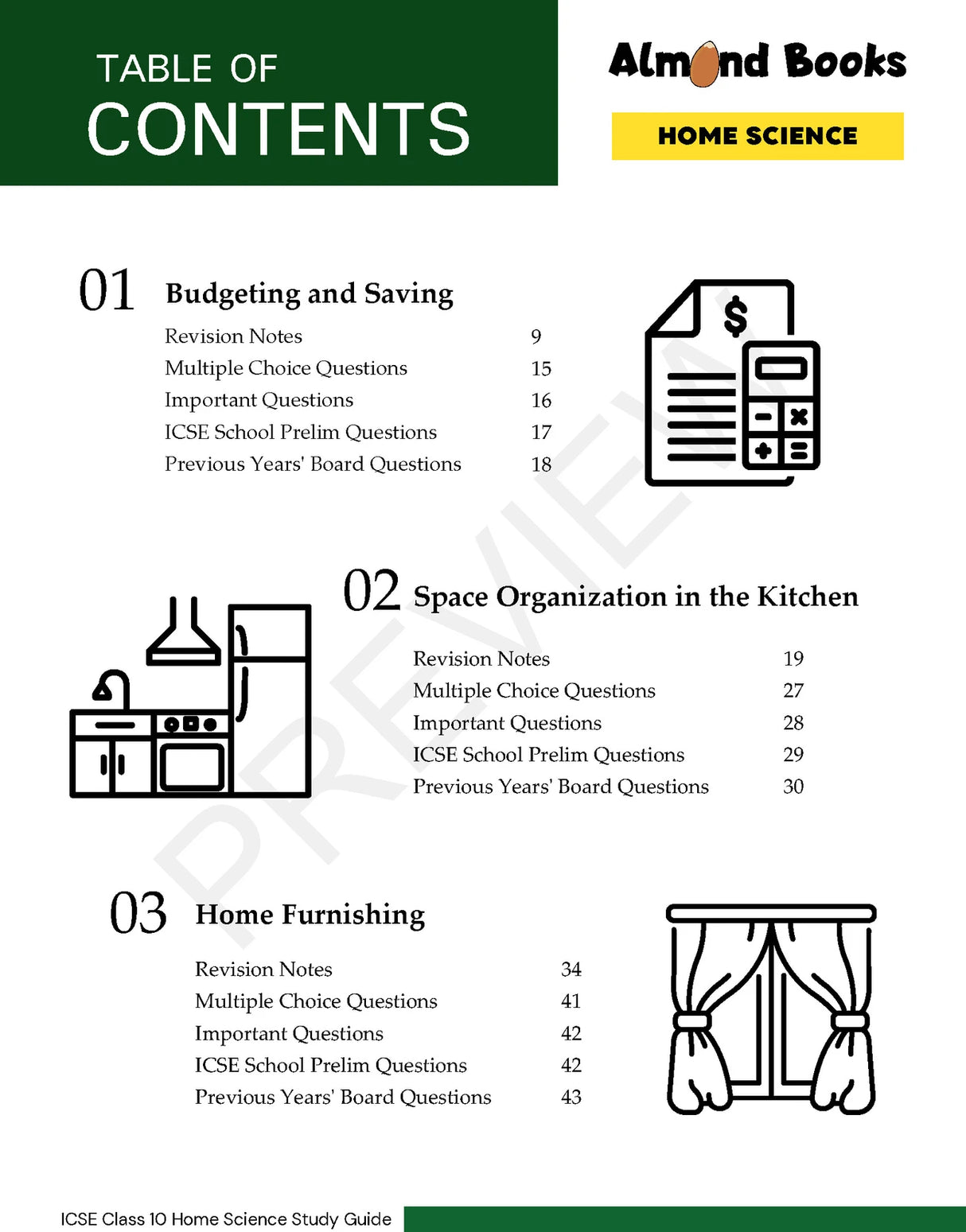 Almond Books Home Science Study Guide for ICSE Class 10 for 2024 Exam - Chapterwise & Categorywise Notes, ICSE School Prelims, MCQs, Previous Years Board Questions, Fully Solved - Retail Maharaj