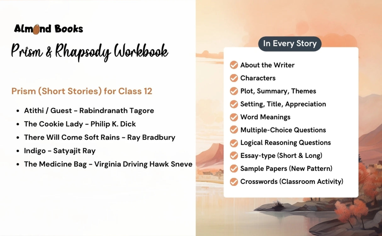 Almond Books ISC Class 12 Prism & Rhapsody: A Workbook for Short Stories and Poems with Answers - Retail Maharaj