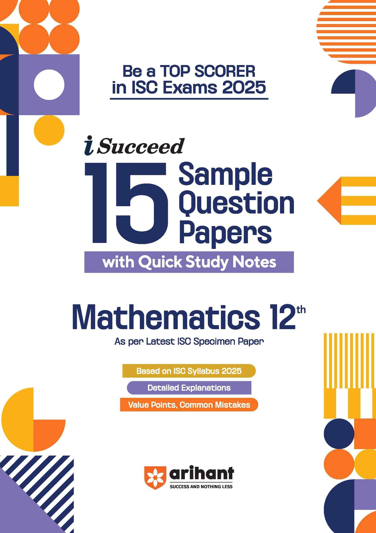 i-Succeed ISC Mathematics Class 12th | 15 Sample Question Papers | For ISC Exams 2025 - Retail Maharaj