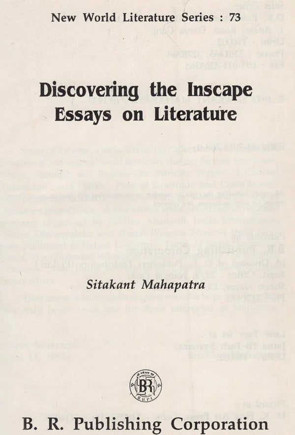 Discovering The Inscape- Essays on Literature (An Old and Rare Book) - Retail Maharaj